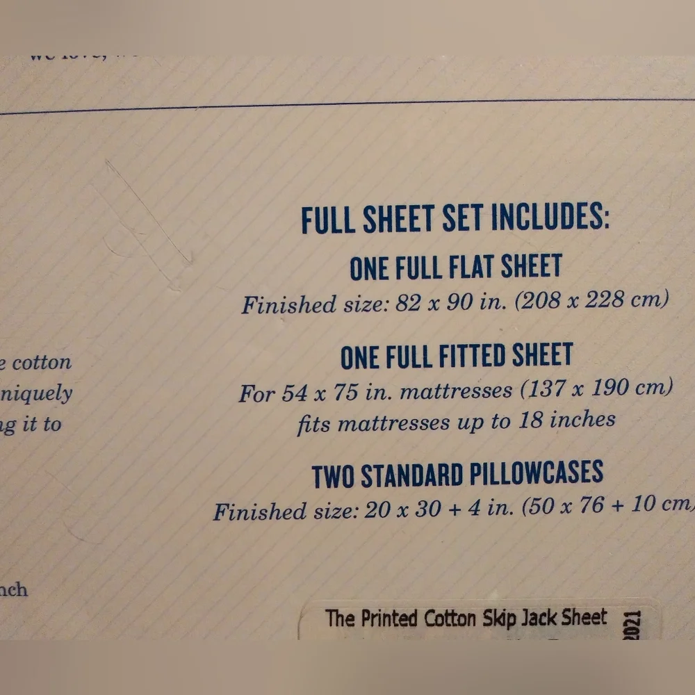 New Southern Tide full Size sheet set Skipjack, Blue Topaz - Picture 6 of 7
